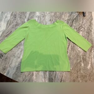 J.A.C. Green Knit Top Women’s Large Lightweight Stretch Blouse Long Sleeve